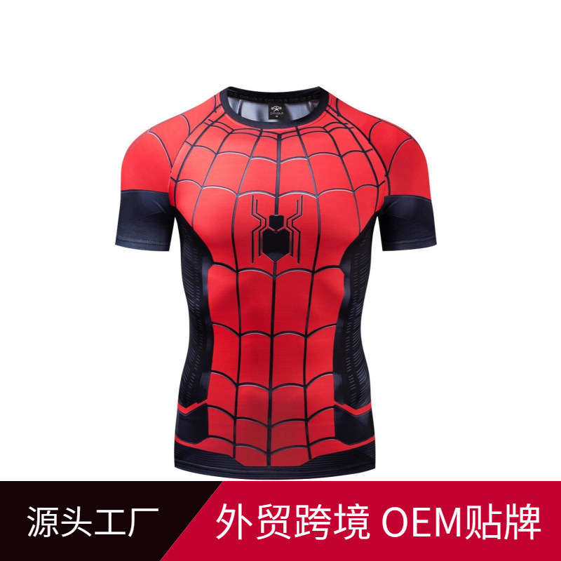 Source Factory Cross-Border Amazon 3D Spider-Man Goku Printed Sports Fitness Quick-Drying Men's Short-Sleeved T-Shirt Source Factory Cross-Border Amazon 3D Spider-Man Goku Printed Sports Fitness Quick-Drying Men's Short-Sleeved T-Shirt