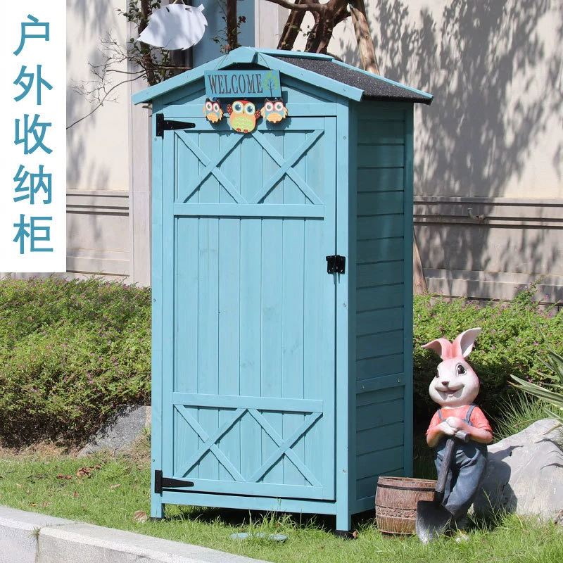 Шкаф для хранения на открытом воздухе, защита от солнца, небольшой двор, шкаф для хранения, табурет для хранения на балконе, стеллаж для хранения инструментов на балконе, пасторальный стиль