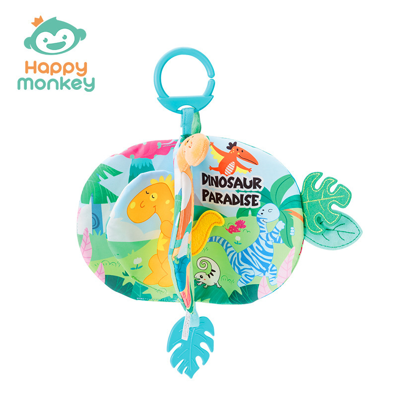 Happy monkey 3D libro de tela de cola tridimensional para la cognición de animales, juguetes para niños que no pueden desgarrarse y morderse
