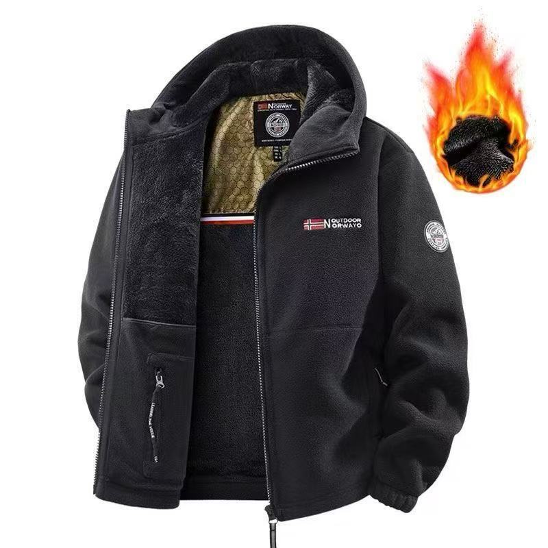 Cross-Border Wholesale New Large Size Middle-Aged and Elderly Men's Jackets Youth Fleece Sports Couple Models Norwegian Warm
