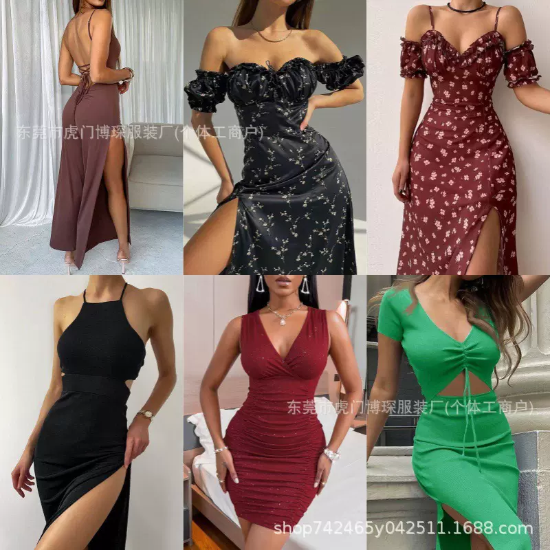 跨境外贸女装连衣裙Ladies&#39; fashionable dress女士性感吊带