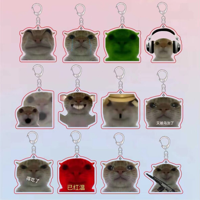 New Crooked Mouth Wonderful Kitten Funny Sand Sculpture Bag Pendant Acrylic Keychain Decoration Birthday Gift Cartoon New Crooked Mouth Wonderful Kitten Funny Sand Sculpture Bag Pendant Acrylic Keychain Decoration Birthday Gift Cartoon