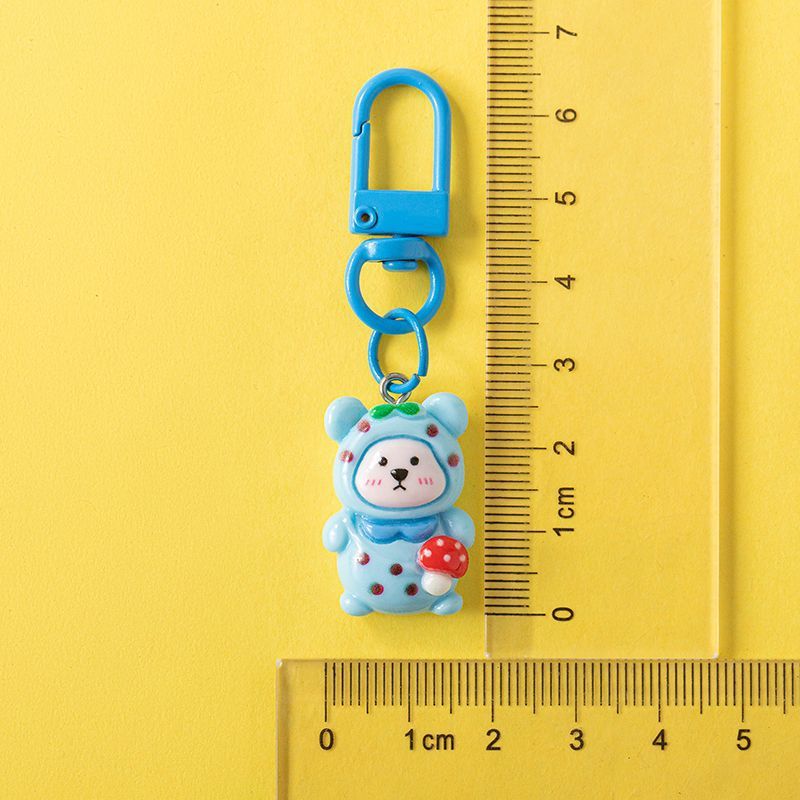 Caricatura hongos osos llavero dulce colgante mochila de estudiantes colgante resina adorable DIY joyas pequeños regalos