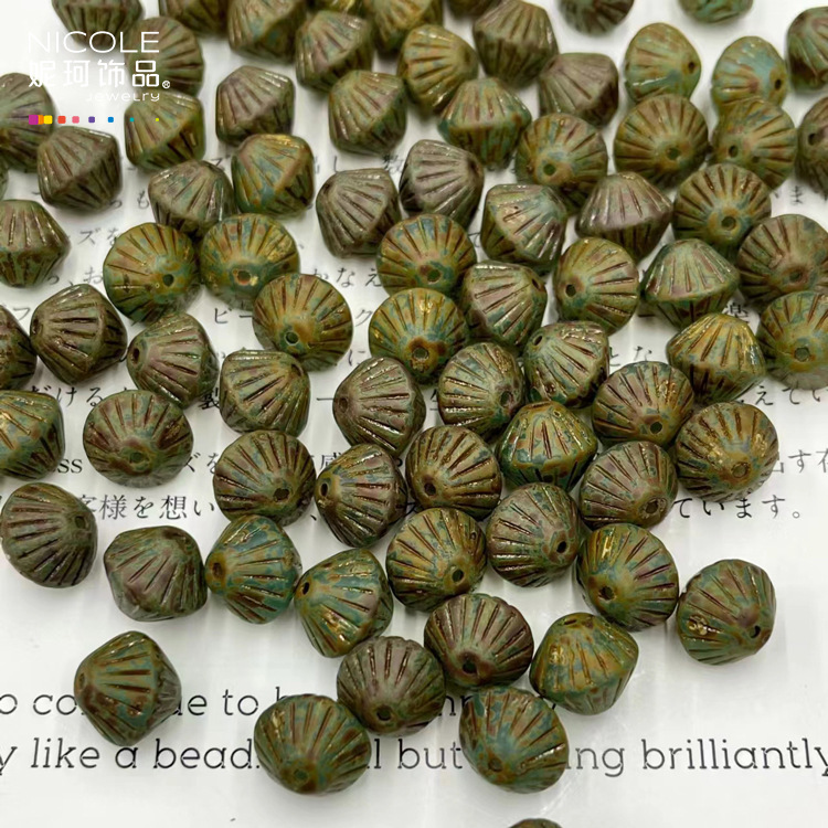 Importado checo Baosha cuentas de linterna de vidrio con cuentas hechas a mano Pulsera de 11mm accesorios de material de bricolaje alrededor de 100 piezas