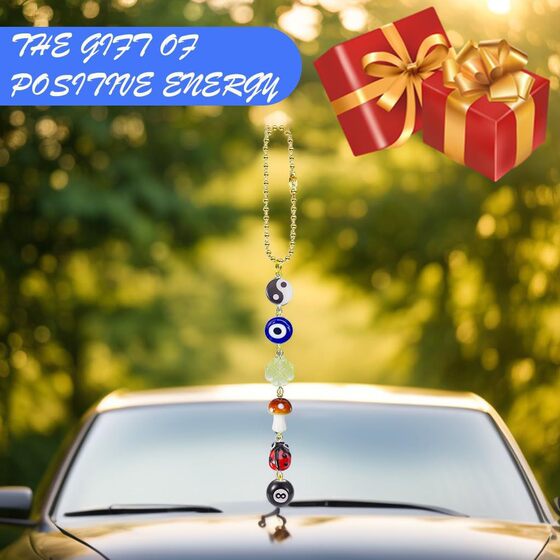 Amazon Explosions Evil Eye Good Luck Day 8-Ball Mushroom Four-Leaf Clover Ladybug Yin and Yang Symbol Car Decoration Factory