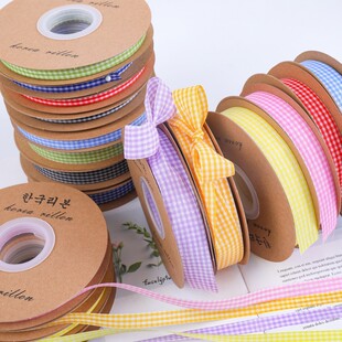 Plaid Ribbon Baking Cake Decorative Packaging Ribbon Plaid Ribbon 1cm2cm Wide Children Gift Gift Packaging
