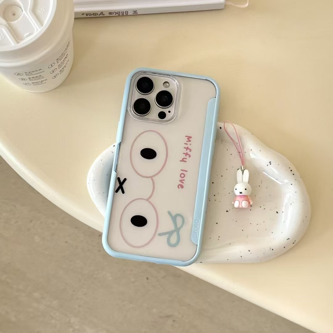 Funda de gafas divertidas y lindas para conejo iphone15 soporte abatible 16ProMax funda para teléfono móvil Apple 14 hembra 16