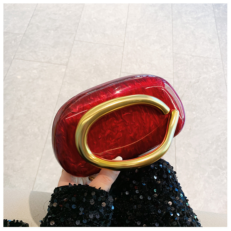 Bolsa de cena transfronteriza, dama de alto nivel, bolsa de mano de lujo ligera, cadena de bolsas acrílicas, bolsas de mano de boda