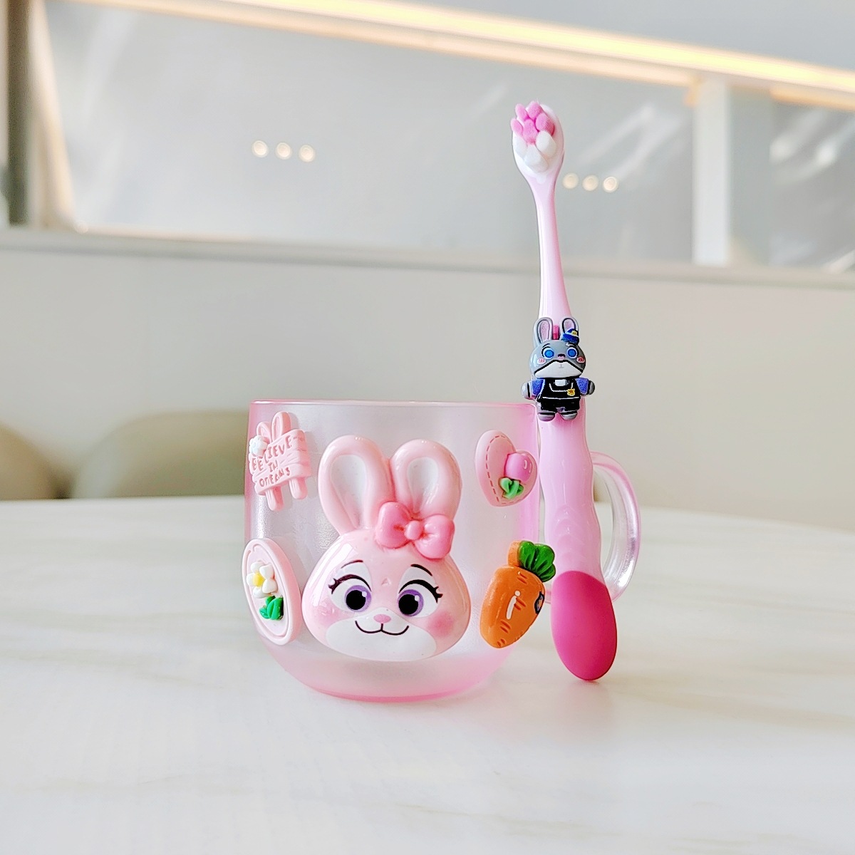 Big belly cup set [Pink Rabbit Head]