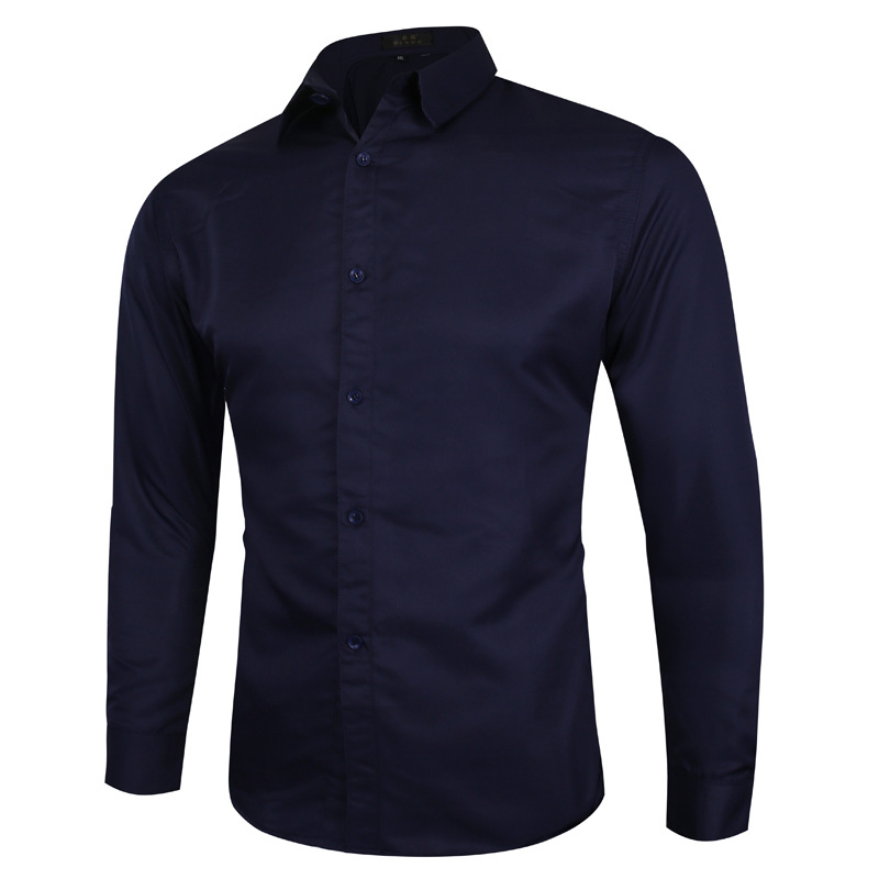 Ropa de comercio exterior color de moda más tamaño camisa de manga larga para hombre Four Seasons camisa casual de negocios hombres eBay al por mayor
