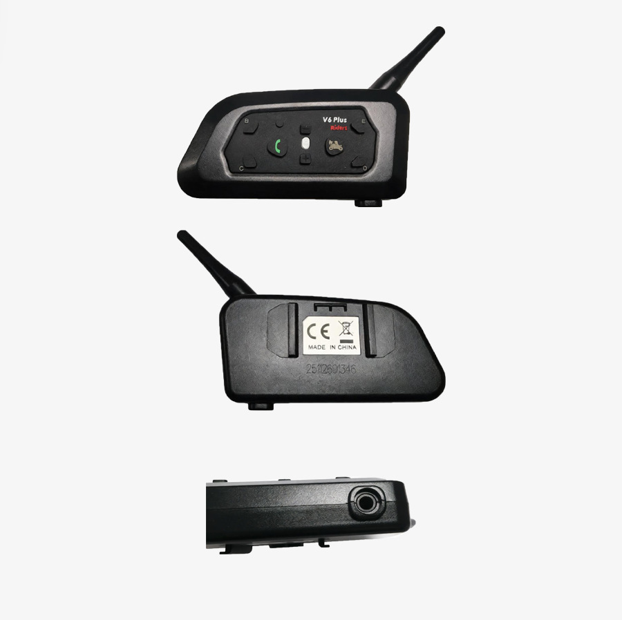 Neutral V6Plus Motorcycle Helmet Bluetooth Headset for 2 People to Talk at the Same Time Pinhole 3.5mm Interface Without Logo Version