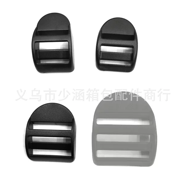 Factory direct supply 20~32mm plastic bag buckle backpack adjustment buckle round head bend four arc ladder buckle wholesale