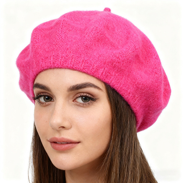 fashionable solid color woolen winter universal beret