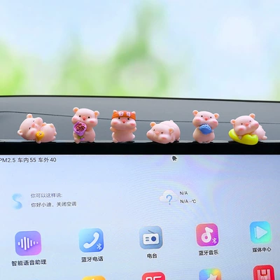 Car Ornaments, Center Console Car ornaments - fighting-piggy-ornaments-6-pack-free-traceless-glue