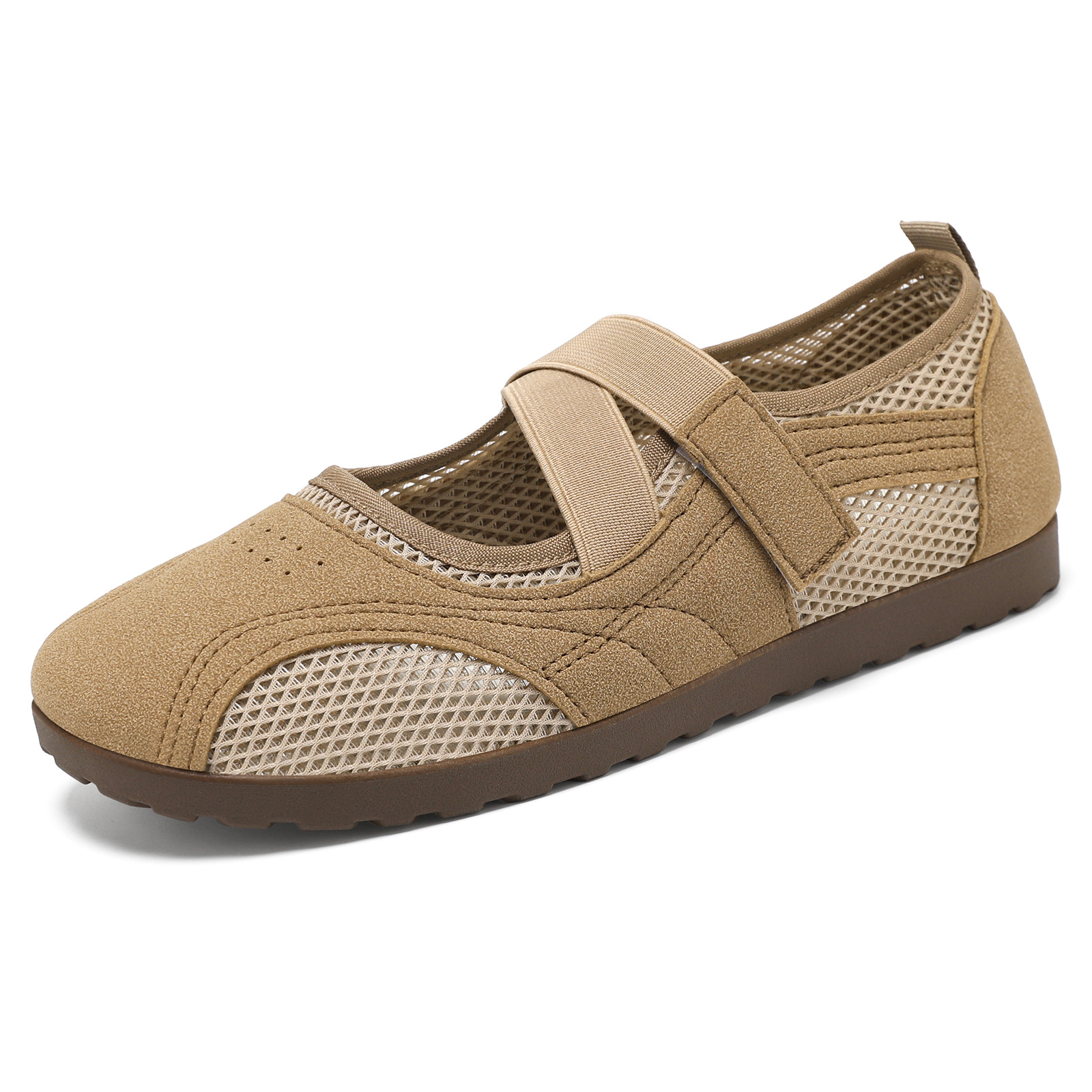 Zapatos de mujer de verano 2026 nuevos zapatos de malla agujerados velcro plano zapatos de calzado casual de mujer