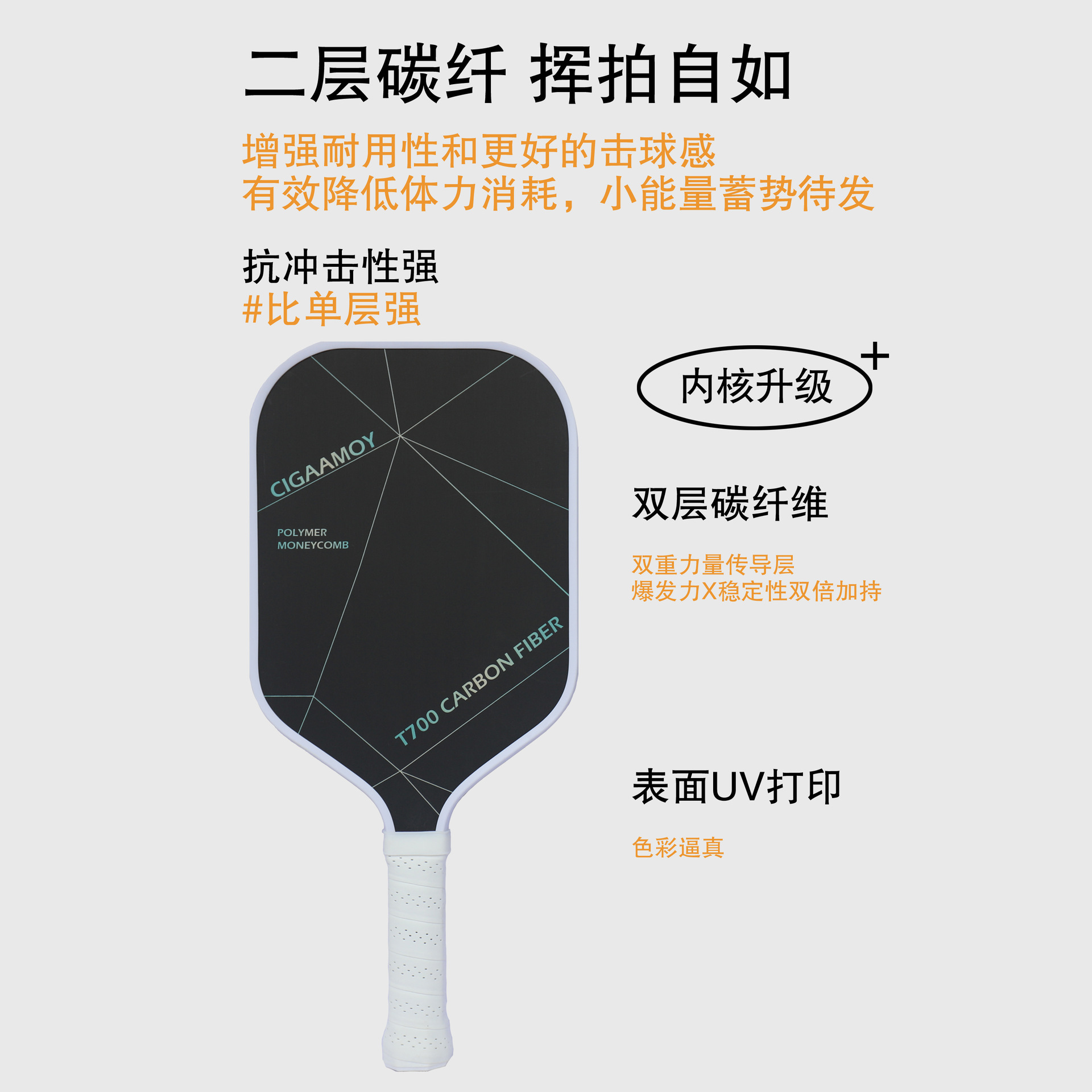 Pickleball Racket Carbon Fiber T700 Carbon Cloth Matte Professional Outdoor Sports Racket Source Factory Wholesale Pickleball