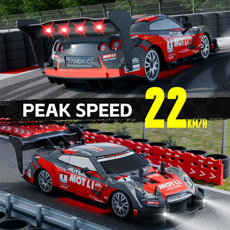 Rc Remote Control Car Four-Wheel Drive High-Speed Drift Car 1:20 Children's Racing Model Toy Half-Scale Variable Speed Car for Boys