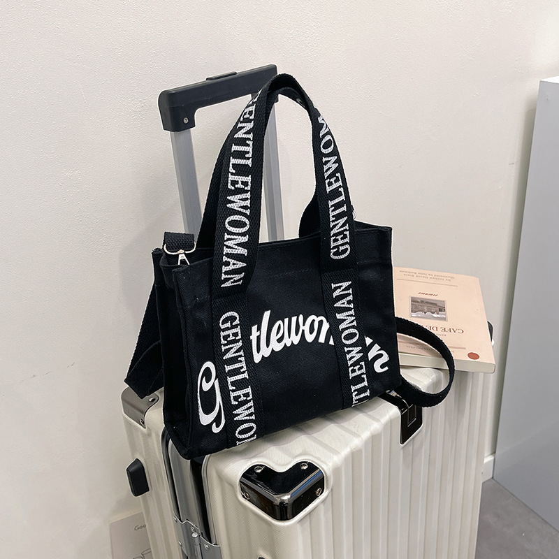 GentleWoman hombro letras bolso de lona portátil 2025 nuevo tailandés nicho transfronterizo bolso de hombro