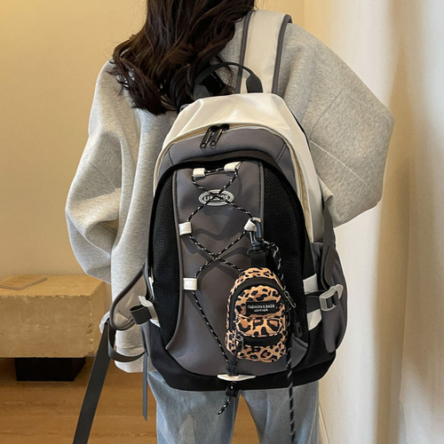 Korean Mini Kids Backpack Fashion Leopard Print Girl Single Shoulder Crossbody Bag Outdoor Travel Earphone Bag Red