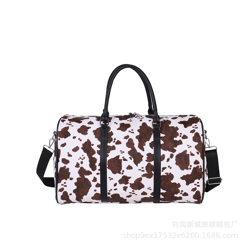 Nueva bolsa de viaje con patrón de vaca al por mayor bolsas de entrenamiento clásicas de gran capacidad de mano bolsas de embarque bolsas de almacenamiento image 8