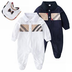 Baby Bodysuit Spring and Summer Unisex Thin Open-Back Long-Sleeve Set for Girls and Boys Pure Cotton Newborn Clothing