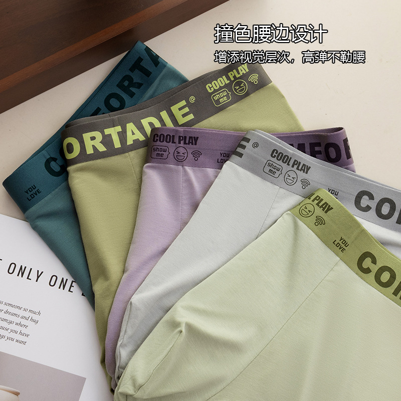 Pantalones íntimas de hombre de estilo de piel antibacteriano entrepierna sin marcas cómodas y transpirables pantalones planos de hombre fuente fábrica al por mayor