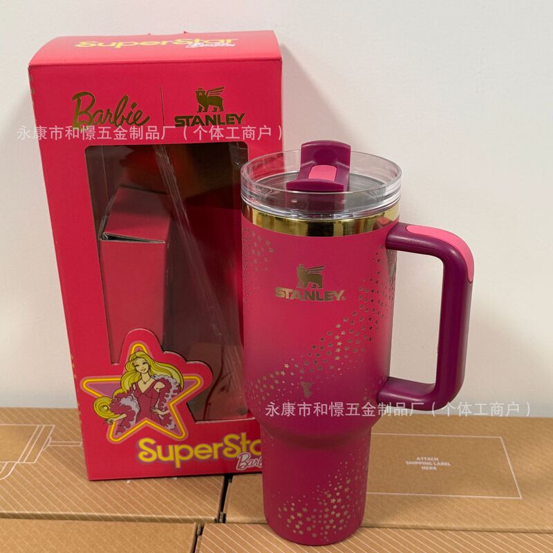 现货stanley2代冰霸杯大容量40OZ手柄保温杯芭比新款汽车杯|undefined