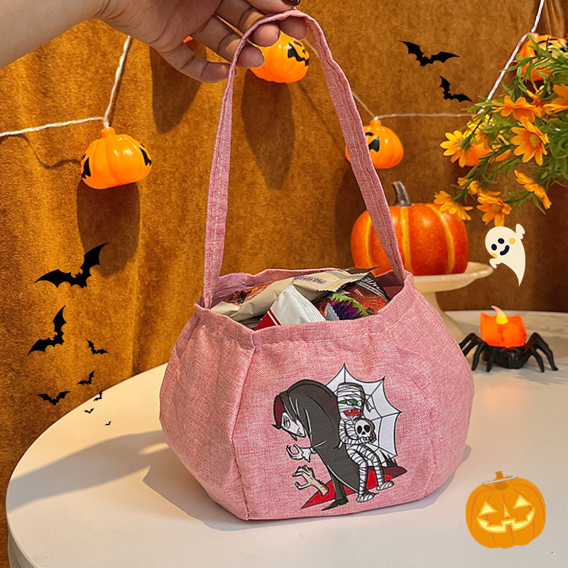 Bolsa de dulces de Halloween portátil bolsas de calabaza tridimensionales para niños regalos props de fiesta de fantasmas brujas transfronterizas props de fiesta de fantasmas