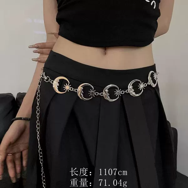 Moon pentagram waist chain