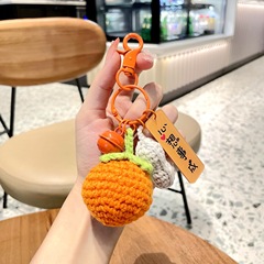新款编织成品柿子花生好事发生钥匙扣汽车包挂件伴手创意礼品批发
