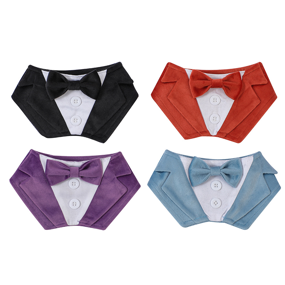 TANPOPO transfronterizo nueva moda guapo toallas toallas de mascota triángulo velcro toallas de saliva para perros bufandas