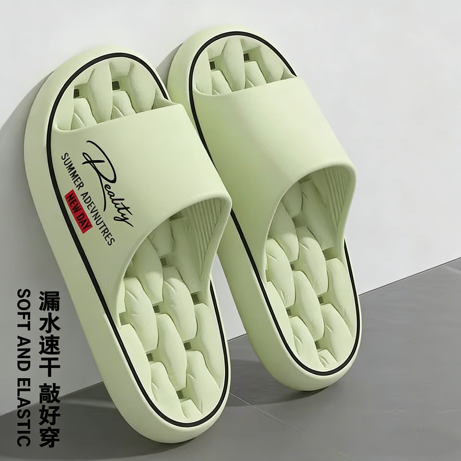 Cross-border nuevo 2026 sensación alta zapatillas de hombre de verano baño en el hogar antideslizante suela gruesa para usar zapatillas para mujeres image 12