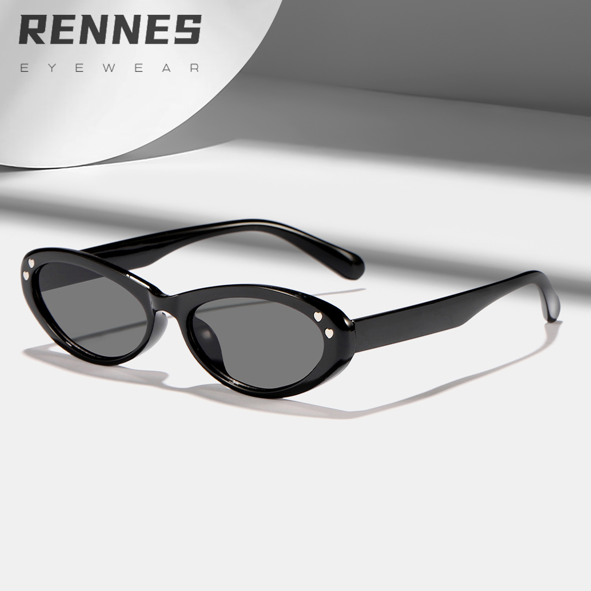 Gafas de sol de alta gama para hombres y mujeres con uñas de arroz en forma de corazón ovalado retro Tendencia de la moda europea y americana Gafas de sol con protección UV