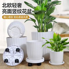 植木鉢家庭用大型室内客間シンプルなプラスチック鉢植え盆天国鳥大口径植木鉢軽贅沢高級感