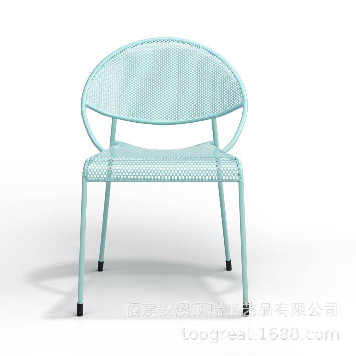 Casual and Creative Candy-colored Table and Chair Three-piece Set Outdoor Balcony Leisure Chair Cafe Sun Protection Iron Table and Chairs