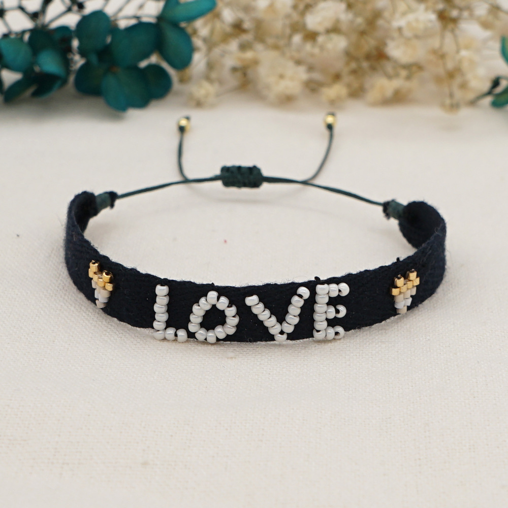 Miyuki Bead Trenzada Amor Carta Cinta Pulsera Joyería Al Por Mayor Nihaojewelry display picture 7