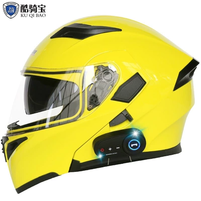 Motorcycle Safety Supplies – helmet full helmet motorcycle helmet - lemon-yellow-with-k10-bluetooth-m