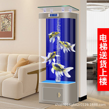 2025新款高端鱼缸制氧一体机玻璃客厅家用小型智能立式落地免换水