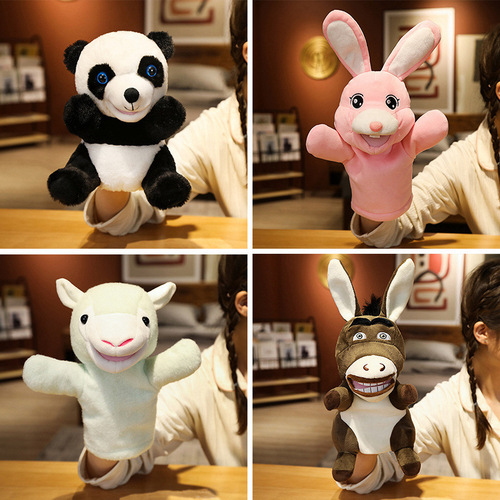 [Wholesale] Farm animals can open their mouths, large size hand puppets, Rabbits, Donkeys, Pandas, Unicorns, Roosters