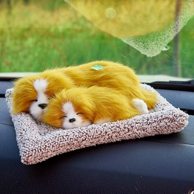 Cloth Pads, Simulated Animal Models, Car ornaments - golden-dog-parent-child-front-lie