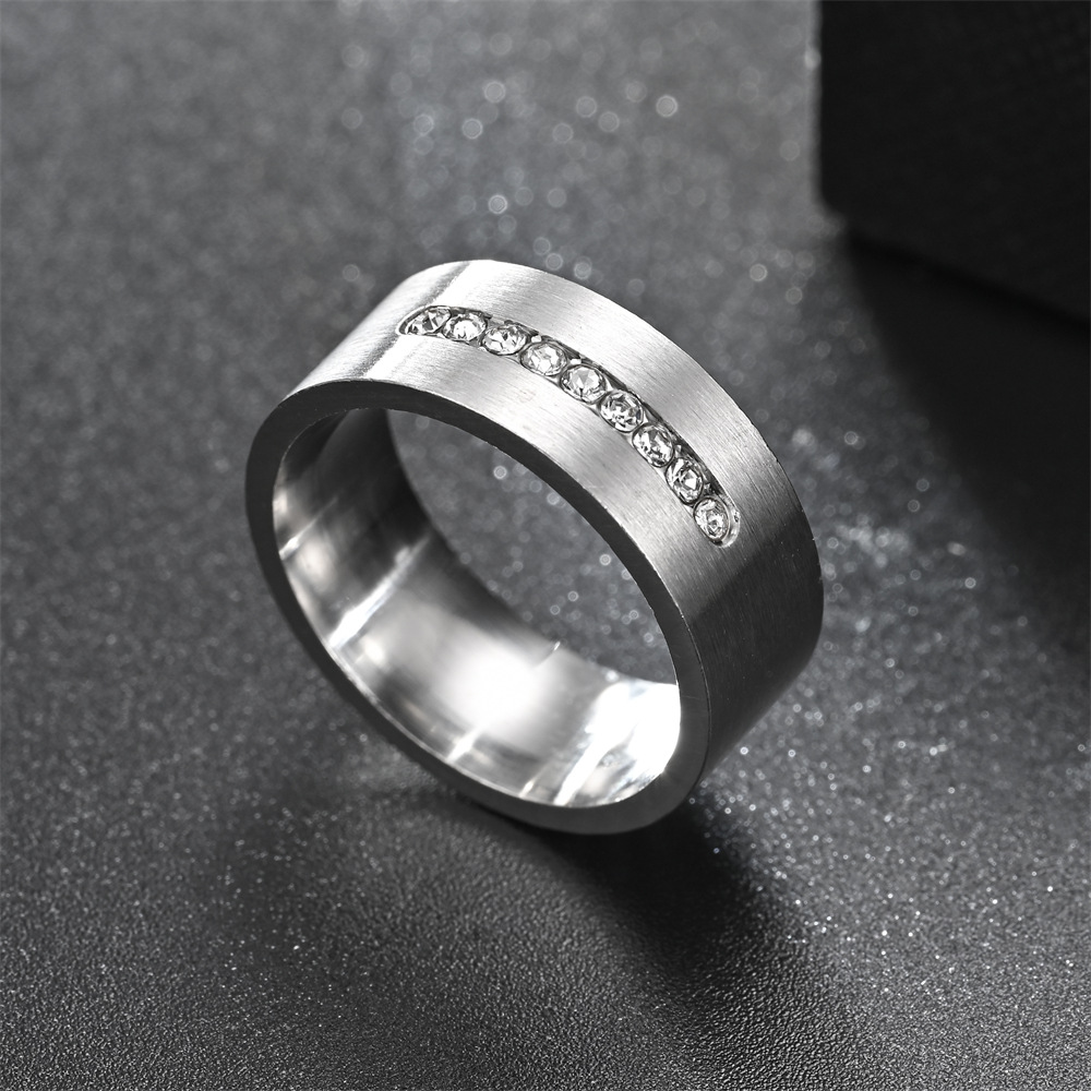 Wholesale 1 Piece Simple Style Circle Stainless Steel Rhinestones Rings display picture 4