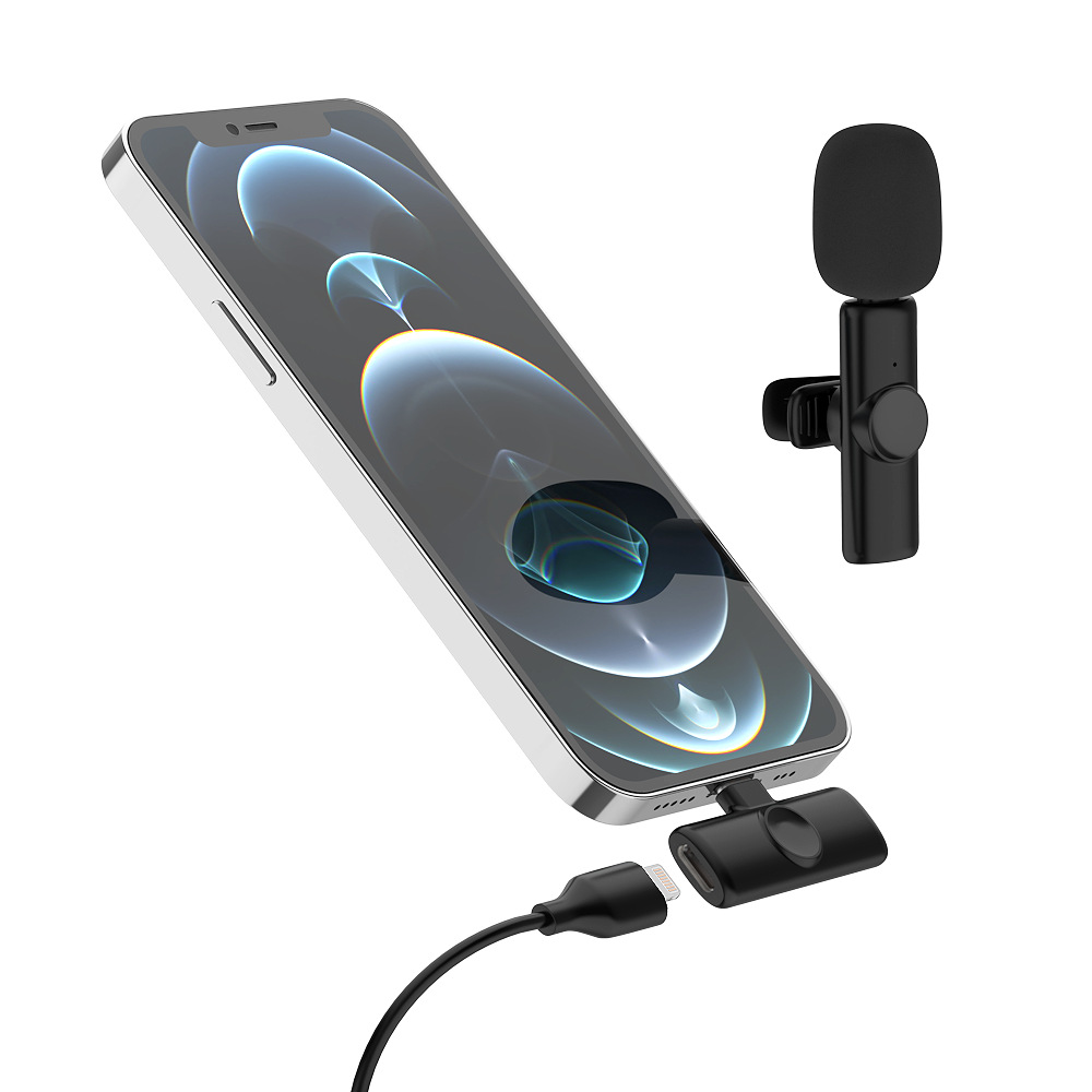 Wireless Lavalier Microphone K11 for Mobile Influencers: Clip-on Recording Mic with Outdoor Sound Capture Feature