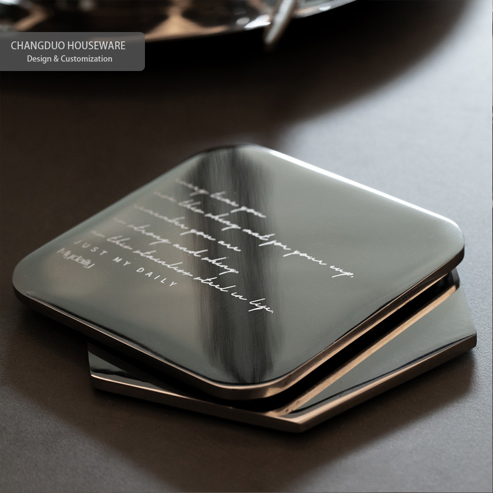 INS厚重304不锈钢金属杯垫隔热碗餐垫创意跨境外贸礼品纪念品定制