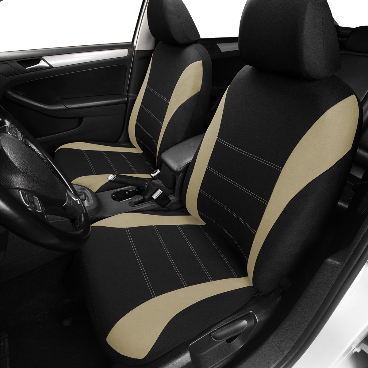 Cross-Border Four-Season Universal Single Seat 2-Piece Set + Double Seat 4-Piece Set Car Seat Cover with Waistline Design Fabric Cushion Cover