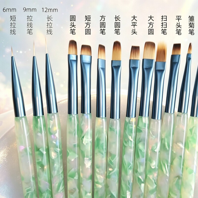 New Ice-Clear Green Acetate Nail Art Pen, Uv Gel Pen, Painting Pen, Line Drawing Pen, Daisy Pen, Sweep Pen, Nail Salon Special