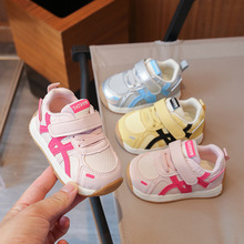 宝宝学步鞋0-1-3岁秋冬新款婴幼儿皮面防滑运动鞋男女童机能鞋
