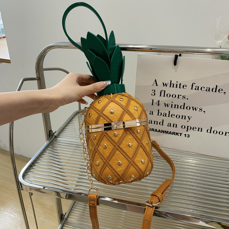 Cross-Border Women's Bags, Trendy Versatile Crossbody Bags, Hand-Held Pineapple Bucket Bags, Personalized Design, Fresh Style Chain Shoulder Bags Cross-Border Women's Bags, Trendy Versatile Crossbody Bags, Hand-Held Pineapple Bucket Bags, Personalized Design, Fresh Style Chain Shoulder Bags