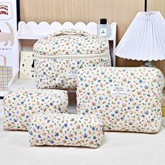 スポットクロスボーダーホットセールキルティング花柄化粧品バッグコーデュロイトイレタリーバッグ収納袋大容量ポータブル収納袋