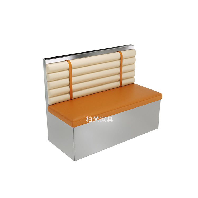 Foshan sofá de acero inoxidable asiento tarjeta mesa y silla restaurante de pescado asado estilo industrial comercial restaurante occidental Hotpot tienda de mesa y silla de barbacoa grupo