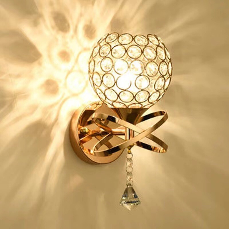 Factory direct supply Amazon crystal wall lamp creative personality dining room living room art decoration wall lamp bedroom aisle lamp